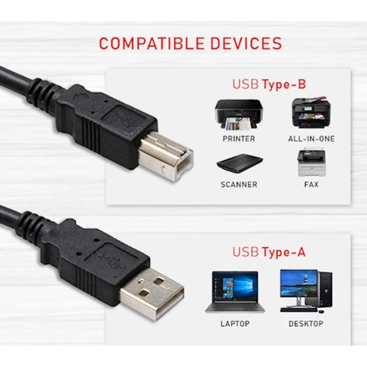 Кабель VCom USB 2.0 CU201-B-3.0, 3 м, для принтера/сканера, черный Кабель VCom USB 2.0 CU201-B-3.0, 3 м, для принтера/сканера, черный
