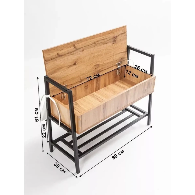 Банкетка 61x30x80 см, ЛДСП, коричневая Банкетка 61x30x80 см, ЛДСП, коричневая