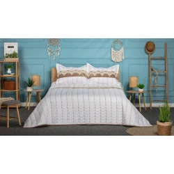 Örtük Pima Cotton, 170x230 sm, bir yarım, ağ/qəhvəyi