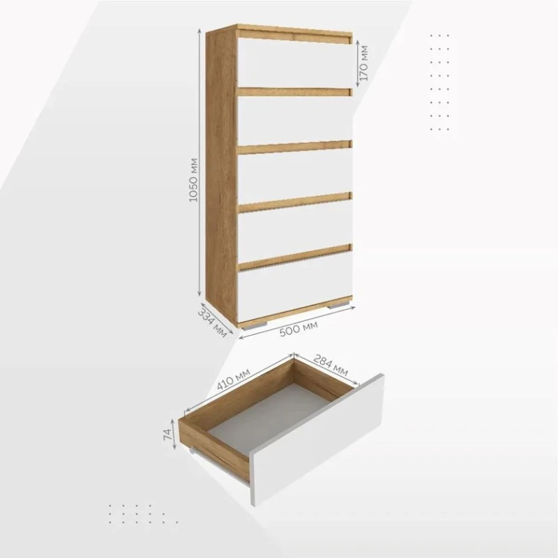 Komod 3563_LETNEWPicKomodWhZol, LDSP, rəngbərəng, 105x33.4x50 sm