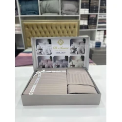 Комплект постельного белья MiraNova FS-586, простыня 170х240 см, пододеяльник 160х220 см, наволочка 50х70 см, односпальный, хлопок, бежевый