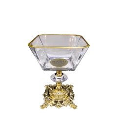 Сахарница NH_001ER, стекло/металл, прозрачная/золотистая, 10x15 см Сахарница NH_001ER, стекло/металл, прозрачная/золотистая, 10x15 см