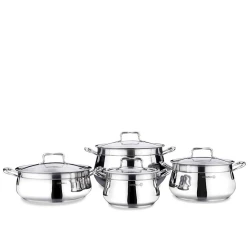 Qazan dəsti Korkmaz Estima, gümüşü, 8 parça