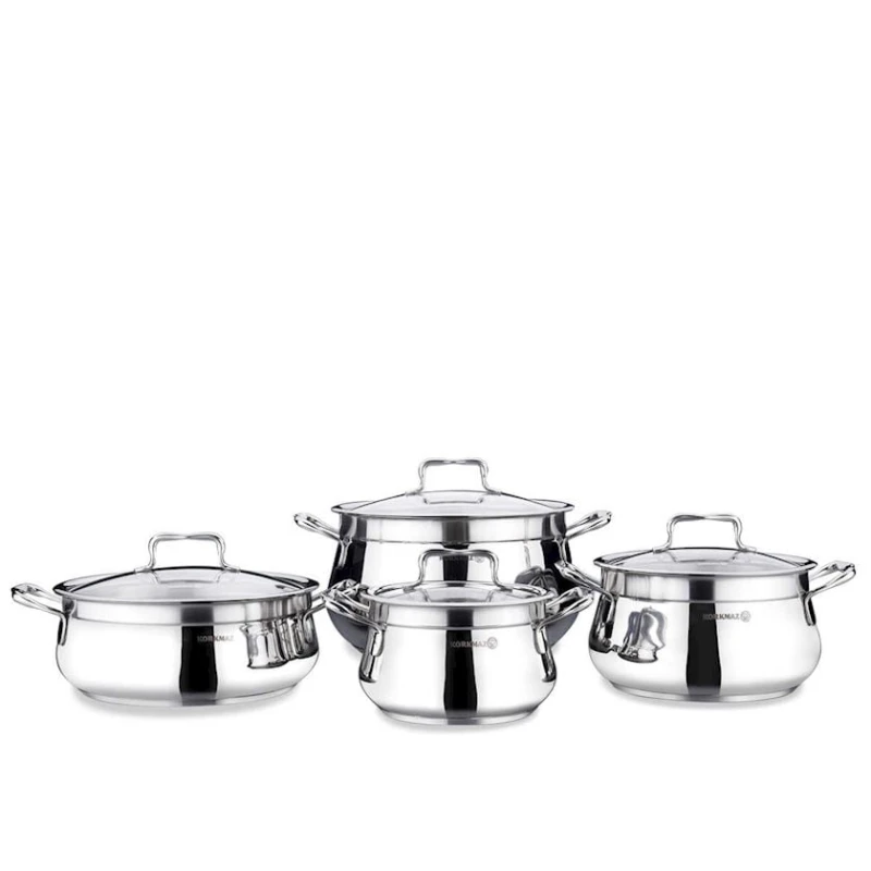 Набор кастрюль Korkmaz Estima, серебристый, 8 предметов