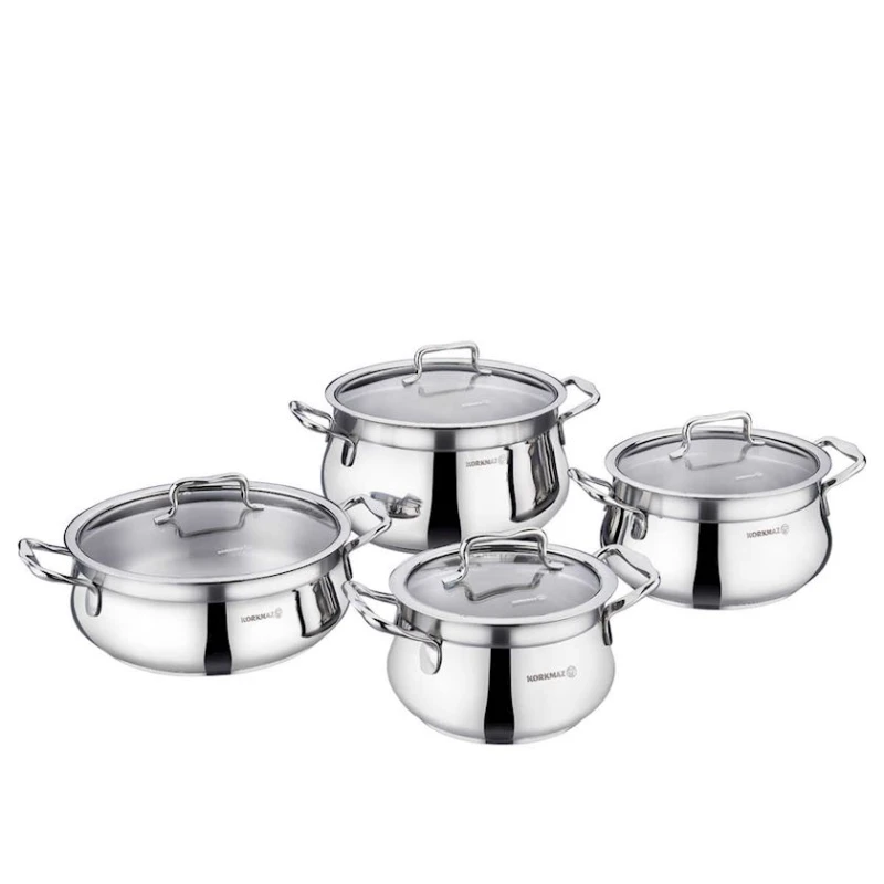 Набор кастрюль Korkmaz Estima, серебристый, 8 предметов