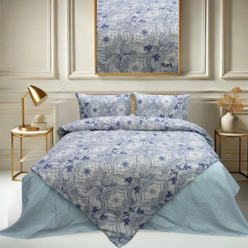 Yataq dəsti Narlı NRl-00468, mələfə 220x240 sm, yorğan üzü 200x220 sm, yastıq üzü 50x70 sm (2 əd), ikinəfərlik, rəngbərəng
