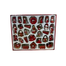Şam ağacı oyuncaqları dəsti 5237_Y01145, qırmızı, 3 sm, 30 əd