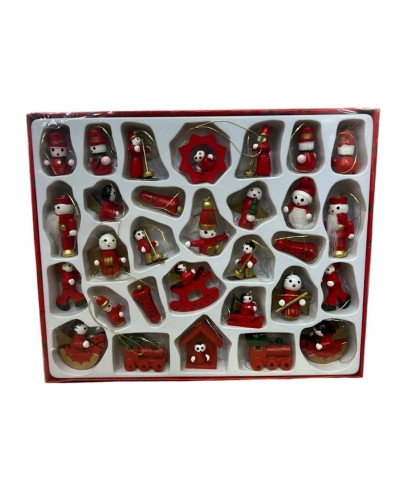 Şam ağacı oyuncaqları dəsti 5237_Y01145, qırmızı, 3 sm, 30 əd