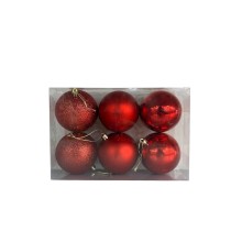 Şam ağacı oyuncaqları dəsti 5237_YCMS-14, qırmızı, 8 sm, 6 əd