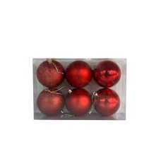 Şam ağacı oyuncaqları dəsti 5237_YCMS-14, qırmızı, 8 sm, 6 əd
