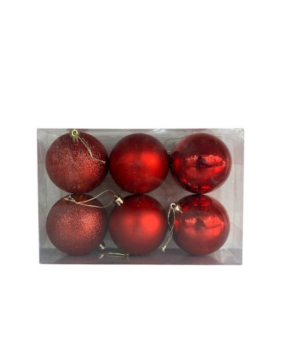Şam ağacı oyuncaqları dəsti 5237_YCMS-14, qırmızı, 8 sm, 6 əd