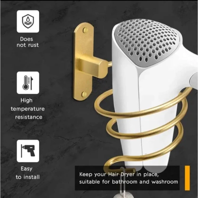 Держатель для фена, золотистый