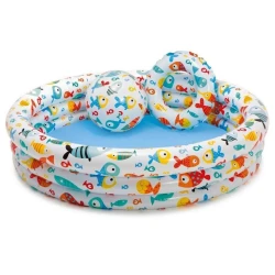Детский надувной бассейн Intex 59469 Рыбки с мячом и кругом 132х28 см, 248 л, от 2 лет