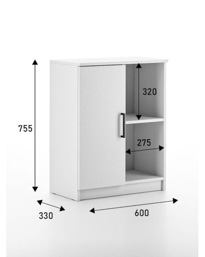 Tumba 60x33x75.5 sm, LDSP, Ağ