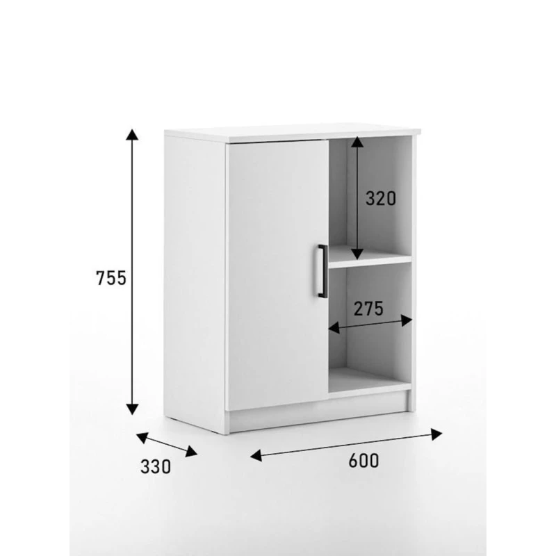 Tumba 60x33x75.5 sm, LDSP, Ağ