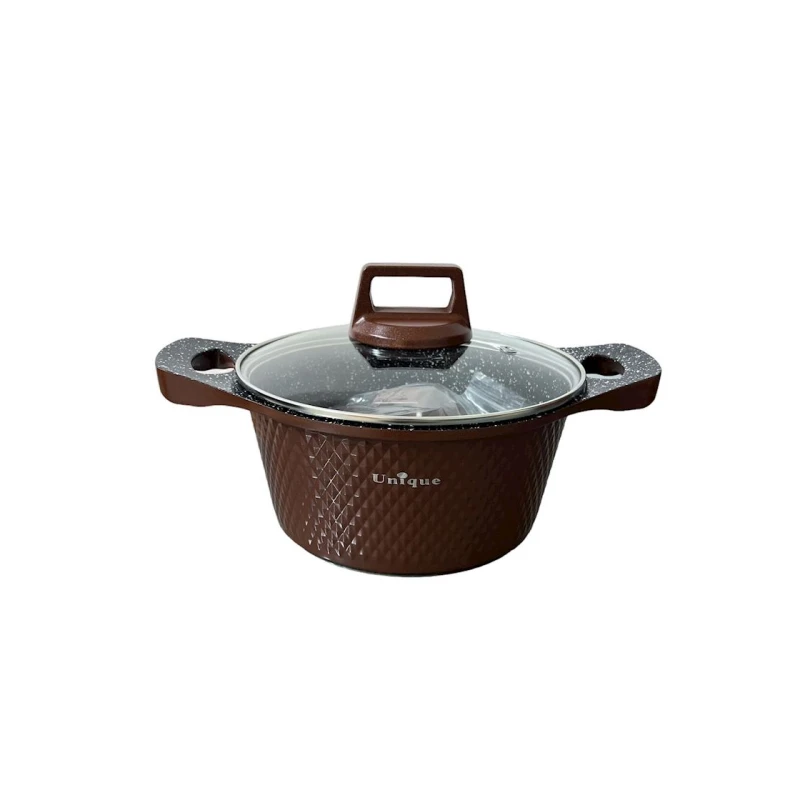 Набор посуды для готовки Unique 00408, 12 предметов, 4 шт кастрюли 20/24/28/32 см, 1 шт сковорода 28 см, гранит, коричневый Набор посуды для готовки Unique 00408, 12 предметов, 4 шт кастрюли 20/24/28/32 см, 1 шт сковорода 28 см, гранит, коричневый