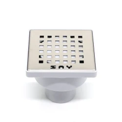 Трап напольный TM.17964, нижнее соединение, нержавеющая сталь, 15x15 см