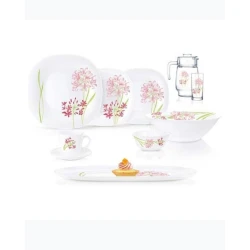 Набор столовой посуды Luminarc Carine Jacinthe, 46 предметов, 6 персон, закаленное стекло