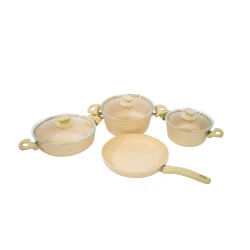 Yemək bişirmək üçün dəst Morelli 5456, 7 parça, qranit, krem