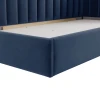 Односпальная кровать Art_tek_yataq(120) 55, ламинат/текстиль, синяя, 200x85x120 см