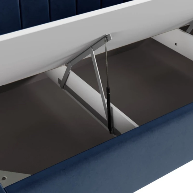 Односпальная кровать Art_tek_yataq(120) 55, ламинат/текстиль, синяя, 200x85x120 см