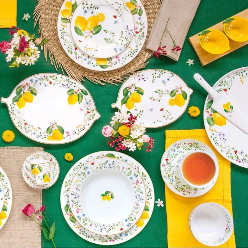 Тарелка Easy Life Fleurs Et Citrons, круг, 19 см, фарфор, разноцветный Тарелка Easy Life Fleurs Et Citrons, круг, 19 см, фарфор, разноцветный