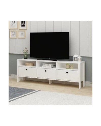 TV üçün tumba Ev Plus Luvia, LDSP, ağ, 150x29x50 sm