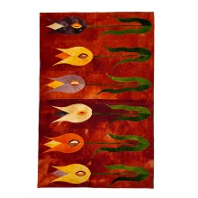 Əl işi kilim xalça Natural halı ELX05, 153х160 sm, pambıq, qırmızı