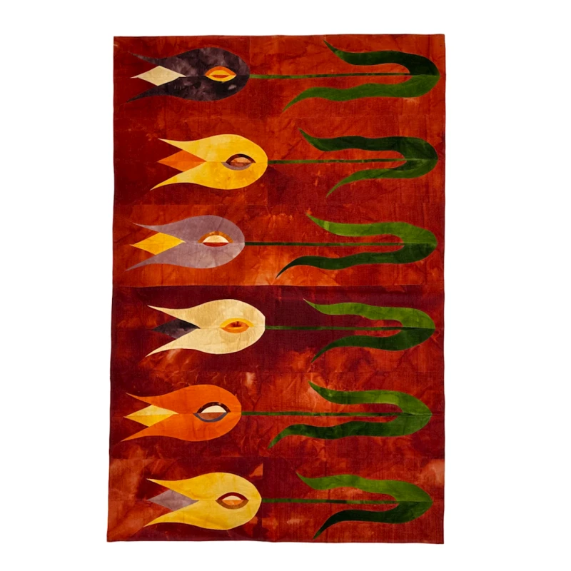 Ковер килим ручного производства Natural halı ELX05, 153х160 см, хлопок, красный Ковер килим ручного производства Natural halı ELX05, 153х160 см, хлопок, красный