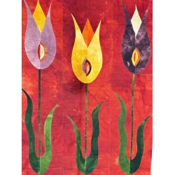 Ковер килим ручного производства Natural halı ELX05, 153х160 см, хлопок, красный