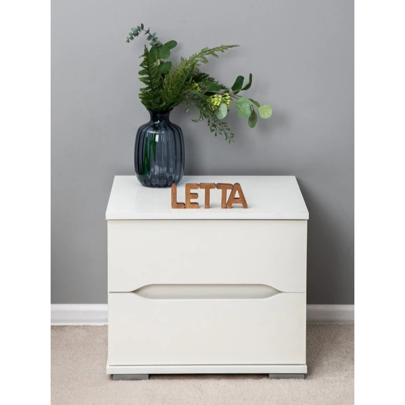 Прикроватная тумбочка Letta 50x43x45 см, ЛДСП, белый Прикроватная тумбочка Letta 50x43x45 см, ЛДСП, белый