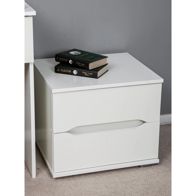 Прикроватная тумбочка Letta 50x43x45 см, ЛДСП, белый Прикроватная тумбочка Letta 50x43x45 см, ЛДСП, белый