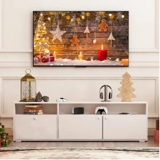 TV üçün tumba Ev Plus Velod, LDSP, ağ, 180x35x45 sm