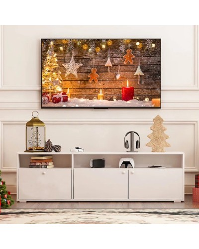 TV üçün tumba Ev Plus Velod, LDSP, ağ, 180x35x45 sm