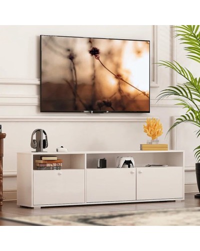 TV üçün tumba Ev Plus Velod, LDSP, ağ, 180x35x45 sm