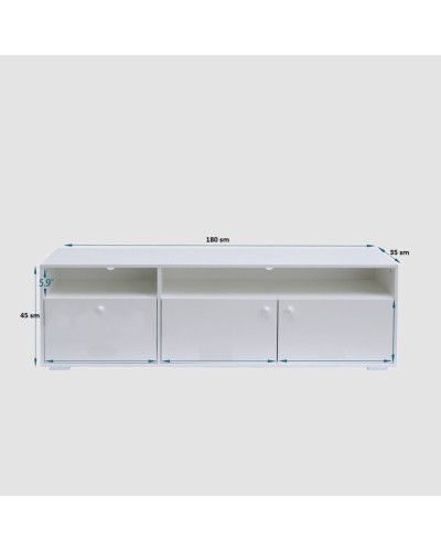 TV üçün tumba Ev Plus Velod, LDSP, ağ, 180x35x45 sm