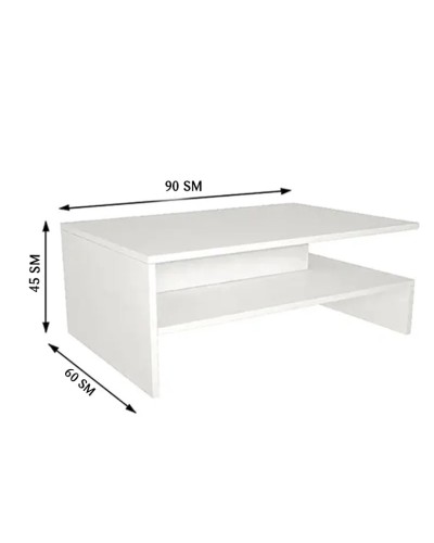TV üçün tumba və jurnal masası Ev Plus 12115833, LDSP, ağ, 180x35x45/90х45х60 sm