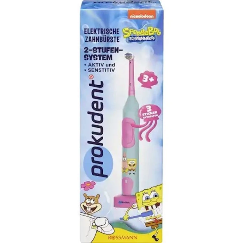 Детская электрическая зубная щетка Prokudent SpongeBob, 3+ года, товар в ассортименте Детская электрическая зубная щетка Prokudent SpongeBob, 3+ года, товар в ассортименте