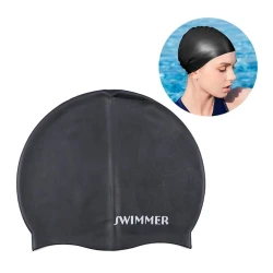 Шапочка для плавания Swimmer, силикон, черная, размер Универсальный Шапочка для плавания Swimmer, силикон, черная, размер Универсальный