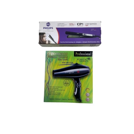 Набор фен и выпрямитель для волос PH_8664/EM_3300