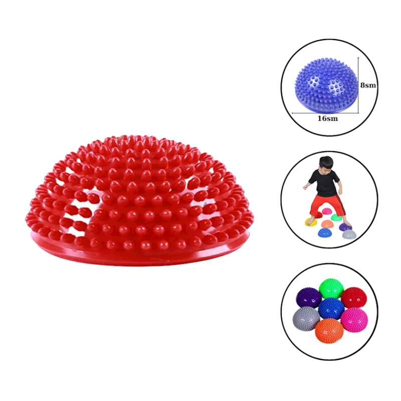 Полукруглый массажный мяч для ног Gymnic 1022 с шипами, ПВХ, красный, 16 см