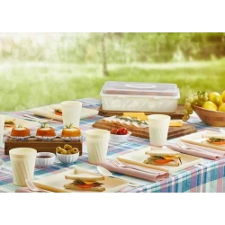 Набор для пикника Dempa Pratik, 34 предмета, пластик, бежевый Набор для пикника Dempa Pratik, 34 предмета, пластик, бежевый