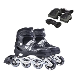 Роликовые коньки и набор защиты KahnSport 010071, металл, черный, размер 30-33
