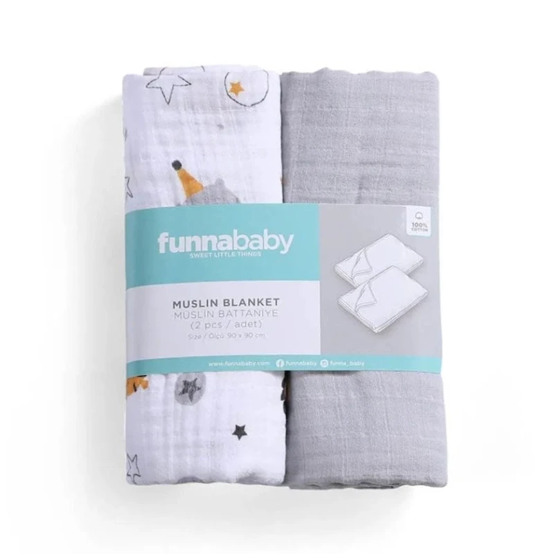 Набор покрывал Funna baby Circus Grey, 90x90 см, 2 шт Набор покрывал Funna baby Circus Grey, 90x90 см, 2 шт