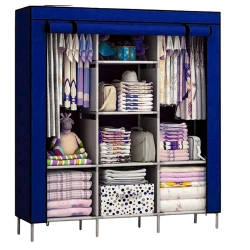 Портативный шкаф GV67, металл/ткань, синий, 130x45x175 см Портативный шкаф GV67, металл/ткань, синий, 130x45x175 см