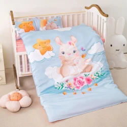 Детское постельное белье Annaberry ET-1422, пододеяльник 100x150 см, простыня 110x160 см, 2 наволочки 35x45 см, сатин, разноцветное