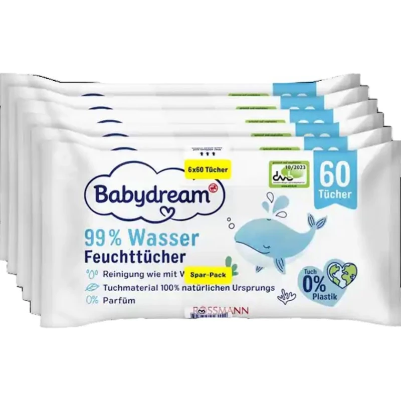 Uşaq nəm salfetləri Babydream Spar-Pack 6x60 əd Uşaq nəm salfetləri Babydream Spar-Pack 6x60 əd