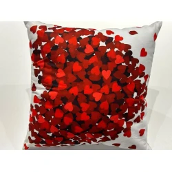 Ürək Loqolu Dekorativ Yastıq 45x45 sm