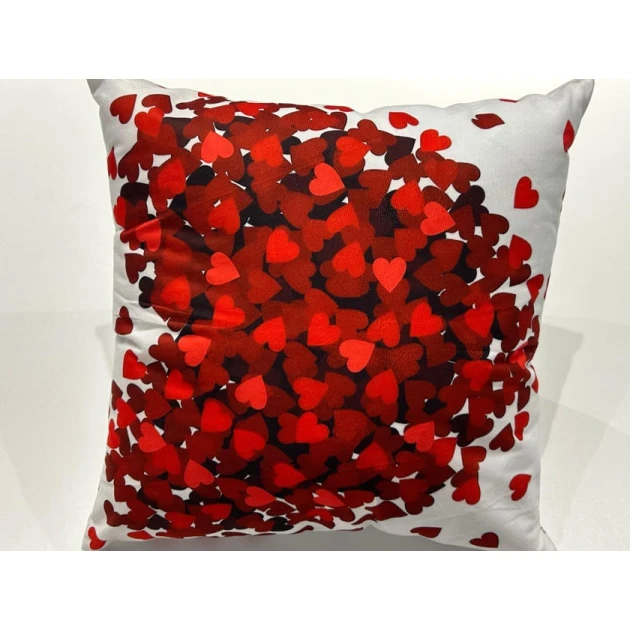 Ürək Loqolu Dekorativ Yastıq 45x45 sm