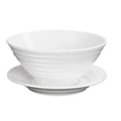Миска Wilmax 991146, круг, 15 см, фарфор, с блюдцем, белый